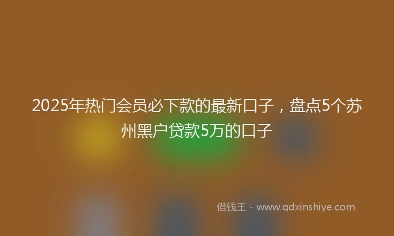 2025年热门会员必下款的最新口子，盘点5个苏州黑户贷款5万的口子