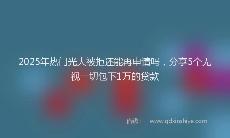 2025年热门光大被拒还能再申请吗，分享5个无视一切包下1万的贷款