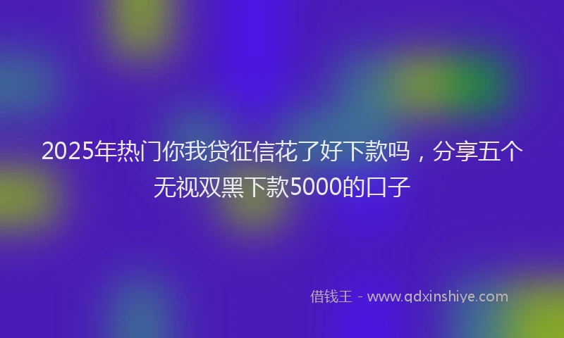 2025年热门你我贷征信花了好下款吗，分享五个无视双黑下款5000的口子