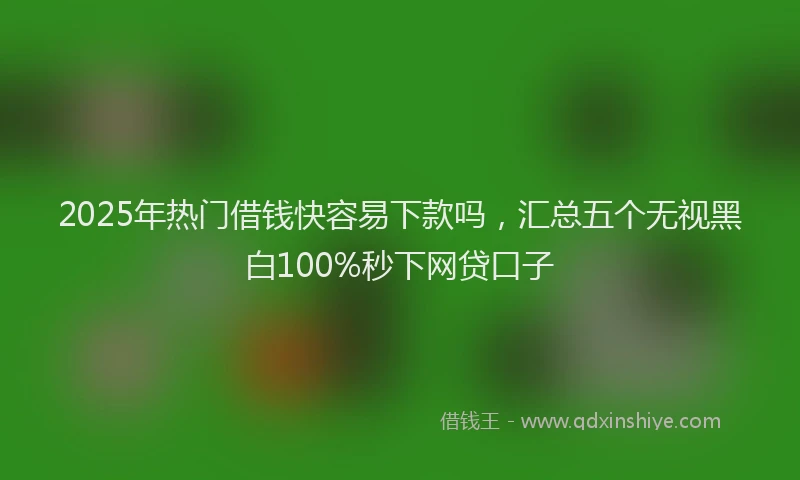 2025年热门借钱快容易下款吗，汇总五个无视黑白100%秒下网贷口子