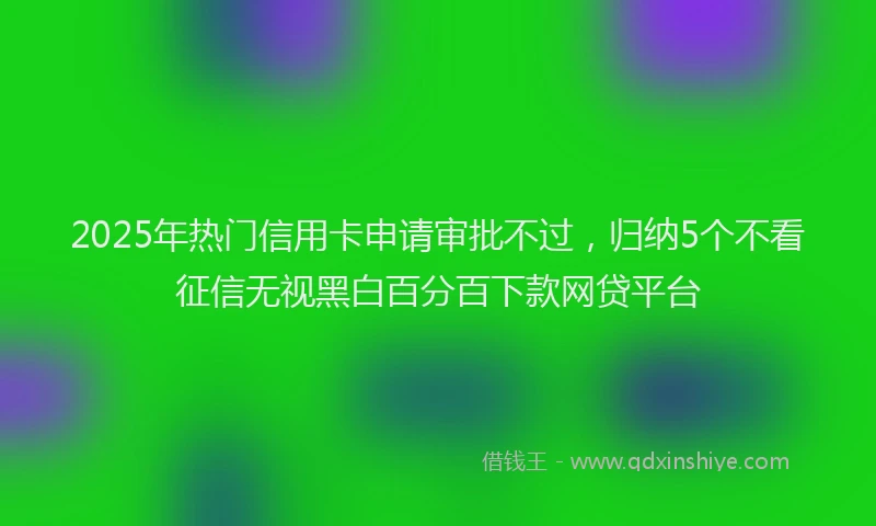 2025年热门信用卡申请审批不过，归纳5个不看征信无视黑白百分百下款网贷平台