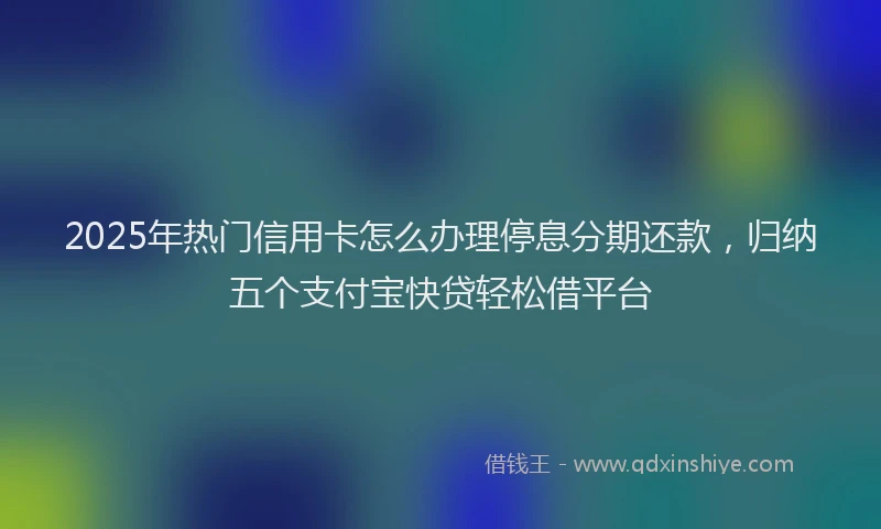 2025年热门信用卡怎么办理停息分期还款，归纳五个支付宝快贷轻松借平台