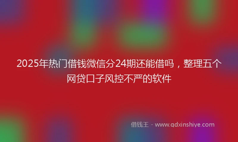 2025年热门借钱微信分24期还能借吗，整理五个网贷口子风控不严的软件