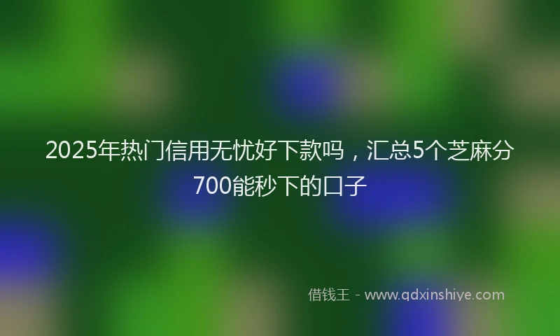 2025年热门信用无忧好下款吗，汇总5个芝麻分700能秒下的口子