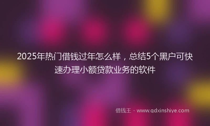 2025年热门借钱过年怎么样，总结5个黑户可快速办理小额贷款业务的软件