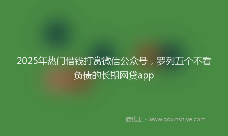 2025年热门借钱打赏微信公众号，罗列五个不看负债的长期网贷app