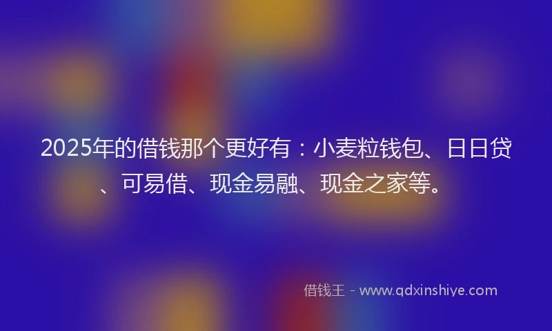 2025年的借钱那个更好有：小麦粒钱包、日日贷、可易借、现金易融、现金之家等。