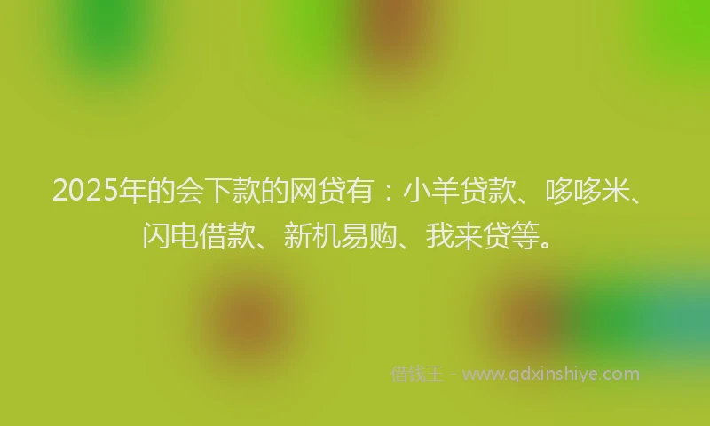 2025年的会下款的网贷有：小羊贷款、哆哆米、闪电借款、新机易购、我来贷等。