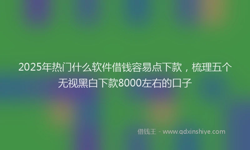 2025年热门什么软件借钱容易点下款，梳理五个无视黑白下款8000左右的口子