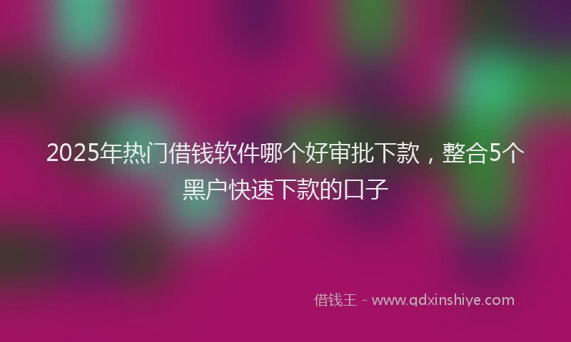 2025年热门借钱软件哪个好审批下款，整合5个黑户快速下款的口子