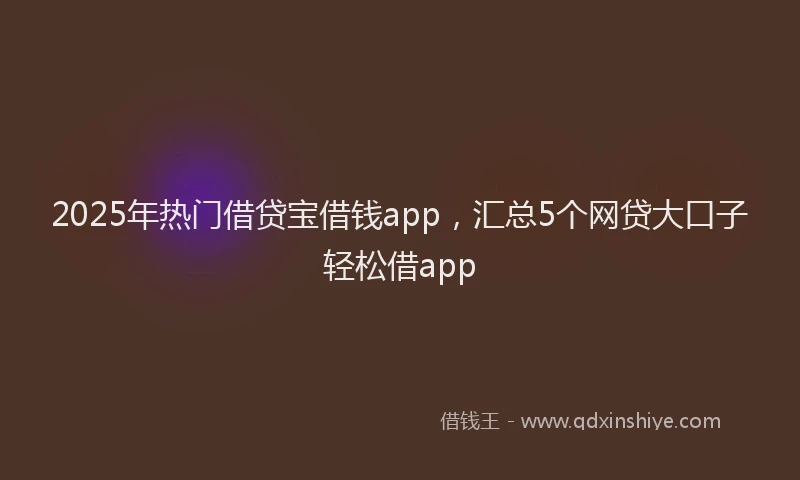2025年热门借贷宝借钱app，汇总5个网贷大口子轻松借app
