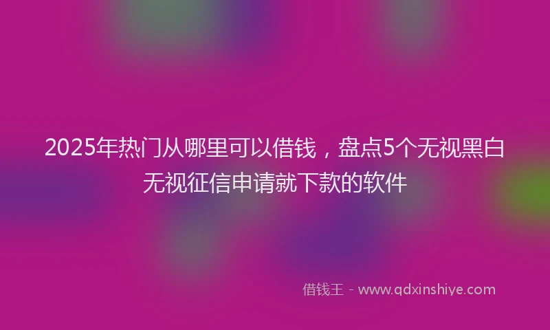 2025年热门从哪里可以借钱，盘点5个无视黑白无视征信申请就下款的软件