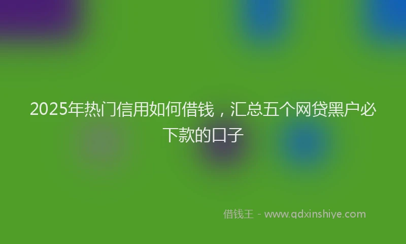 2025年热门信用如何借钱，汇总五个网贷黑户必下款的口子