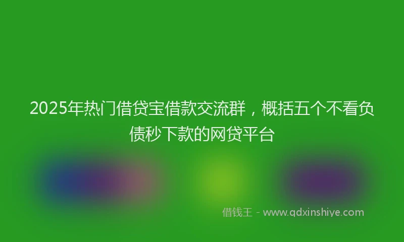 2025年热门借贷宝借款交流群，概括五个不看负债秒下款的网贷平台