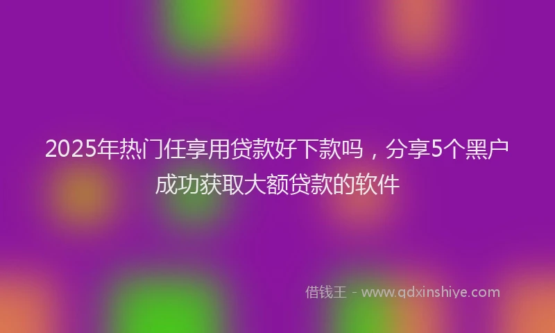 2025年热门任享用贷款好下款吗，分享5个黑户成功获取大额贷款的软件