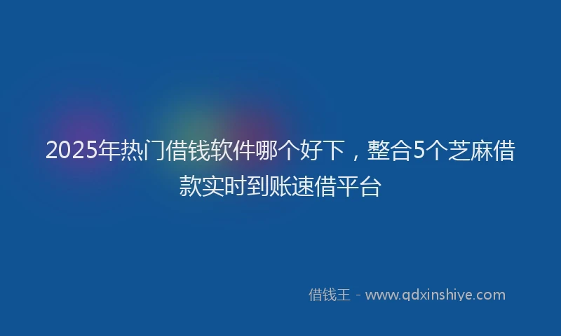 2025年热门借钱软件哪个好下，整合5个芝麻借款实时到账速借平台