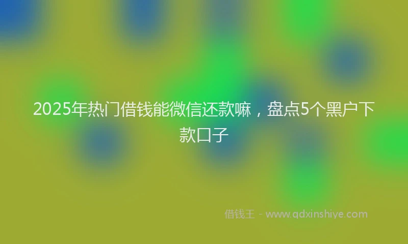 2025年热门借钱能微信还款嘛，盘点5个黑户下款口子