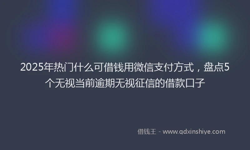 2025年热门什么可借钱用微信支付方式，盘点5个无视当前逾期无视征信的借款口子