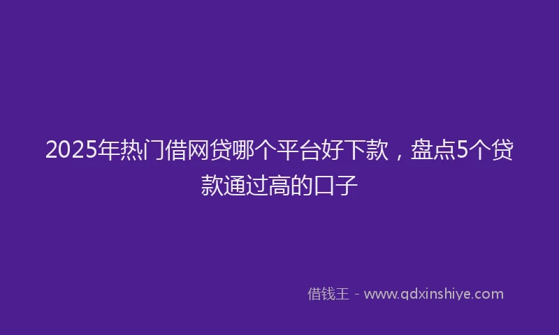 2025年热门借网贷哪个平台好下款，盘点5个贷款通过高的口子