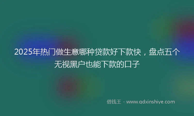 2025年热门做生意哪种贷款好下款快，盘点五个无视黑户也能下款的口子