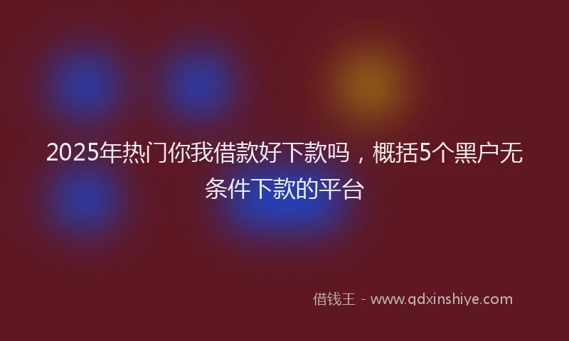 2025年热门你我借款好下款吗，概括5个黑户无条件下款的平台