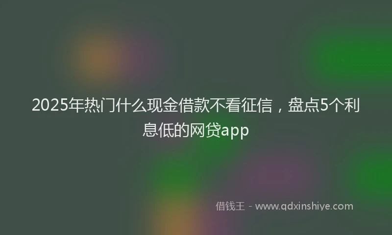 2025年热门什么现金借款不看征信，盘点5个利息低的网贷app