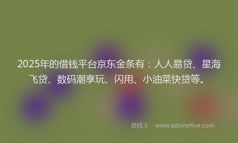 2025年的借钱平台京东金条有：人人易贷、星海飞贷、数码潮享玩、闪用、小油菜快贷等。