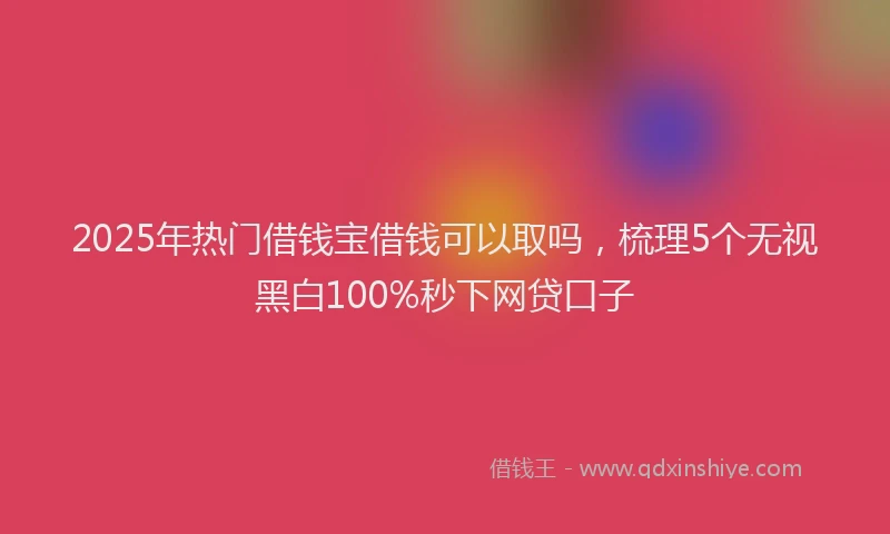 2025年热门借钱宝借钱可以取吗，梳理5个无视黑白100%秒下网贷口子