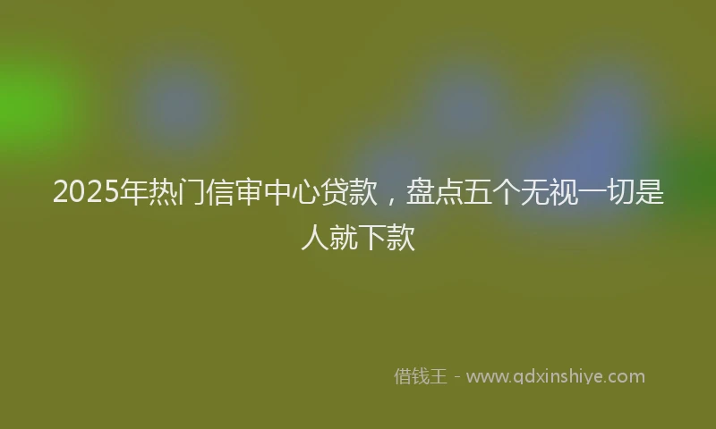 2025年热门信审中心贷款，盘点五个无视一切是人就下款
