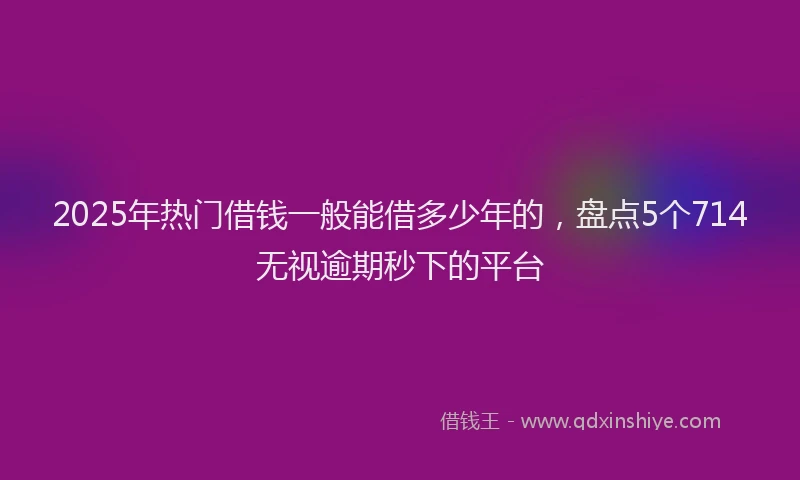 2025年热门借钱一般能借多少年的，盘点5个714无视逾期秒下的平台