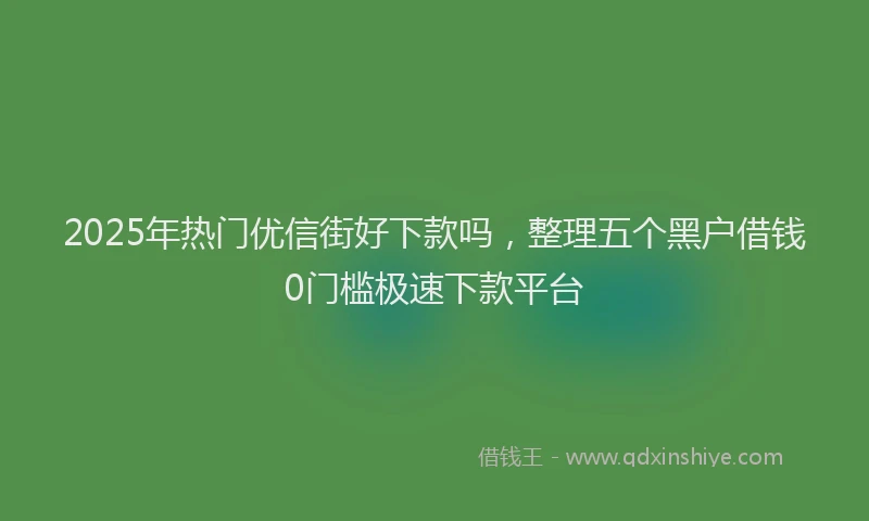 2025年热门优信街好下款吗，整理五个黑户借钱0门槛极速下款平台