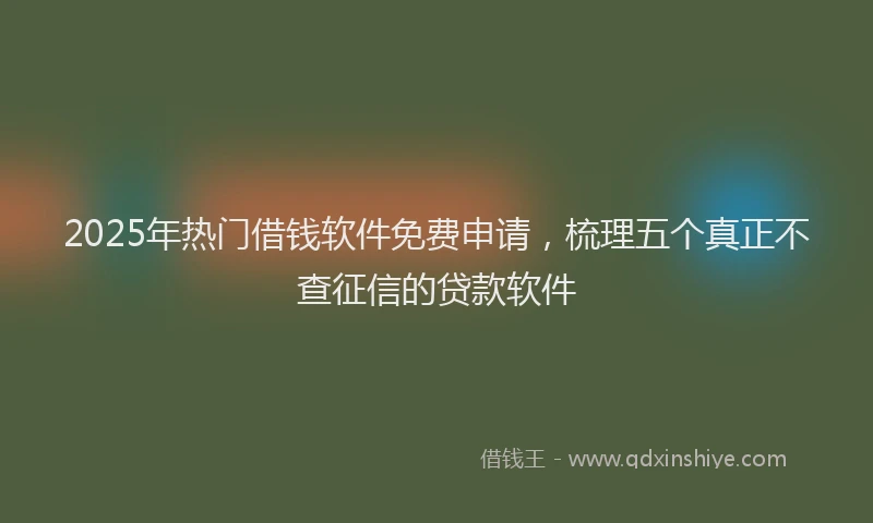 2025年热门借钱软件免费申请，梳理五个真正不查征信的贷款软件