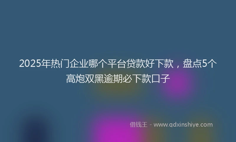 2025年热门企业哪个平台贷款好下款，盘点5个高炮双黑逾期必下款口子