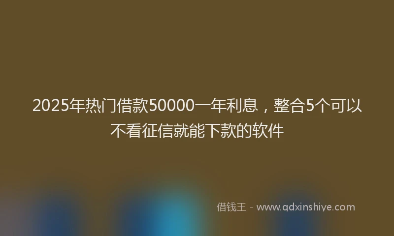 2025年热门借款50000一年利息，整合5个可以不看征信就能下款的软件