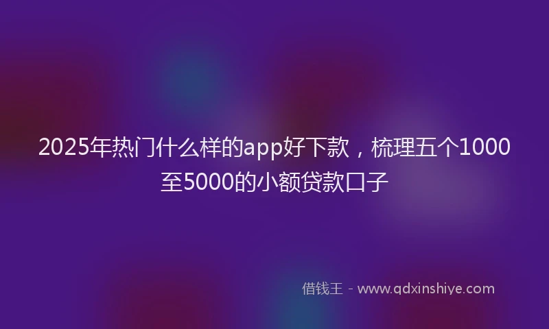 2025年热门什么样的app好下款，梳理五个1000至5000的小额贷款口子