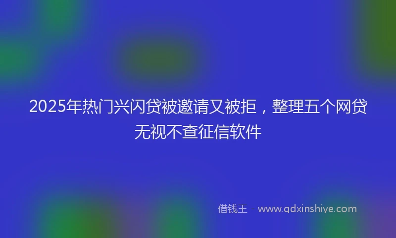 2025年热门兴闪贷被邀请又被拒，整理五个网贷无视不查征信软件