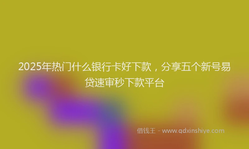 2025年热门什么银行卡好下款，分享五个新号易贷速审秒下款平台