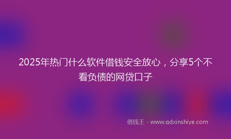 2025年热门什么软件借钱安全放心，分享5个不看负债的网贷口子