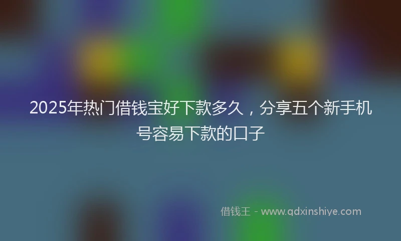 2025年热门借钱宝好下款多久，分享五个新手机号容易下款的口子