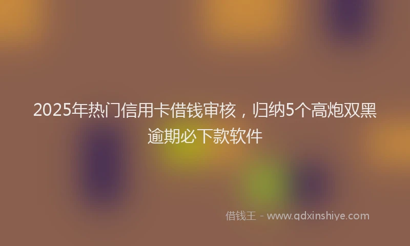 2025年热门信用卡借钱审核，归纳5个高炮双黑逾期必下款软件