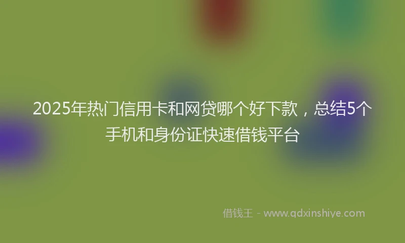 2025年热门信用卡和网贷哪个好下款，总结5个手机和身份证快速借钱平台