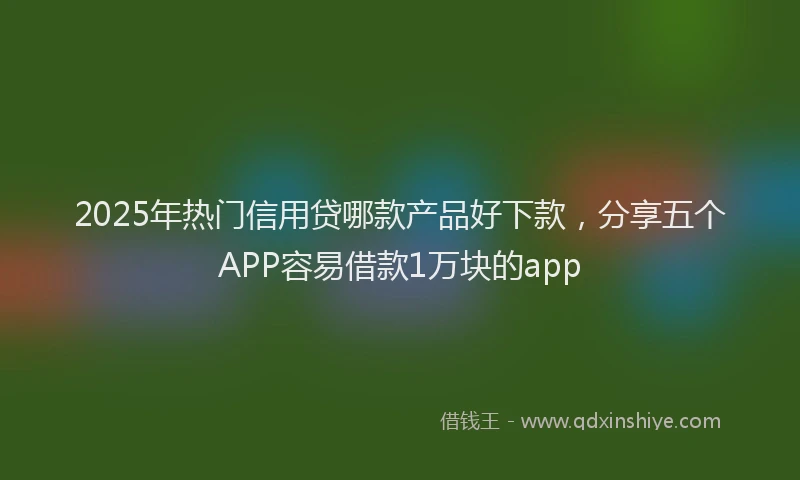 2025年热门信用贷哪款产品好下款，分享五个APP容易借款1万块的app