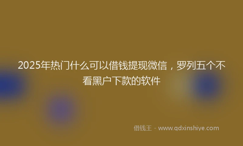2025年热门什么可以借钱提现微信，罗列五个不看黑户下款的软件