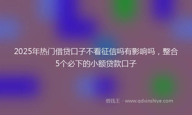 2025年热门借贷口子不看征信吗有影响吗，整合5个必下的小额贷款口子