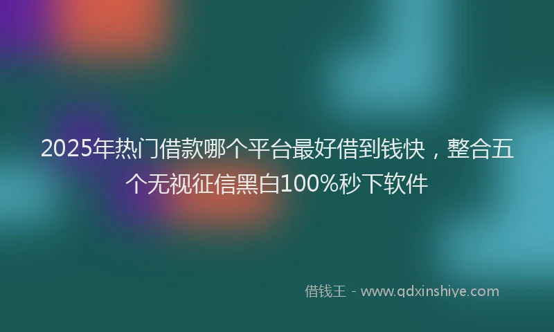 2025年热门借款哪个平台最好借到钱快，整合五个无视征信黑白100%秒下软件