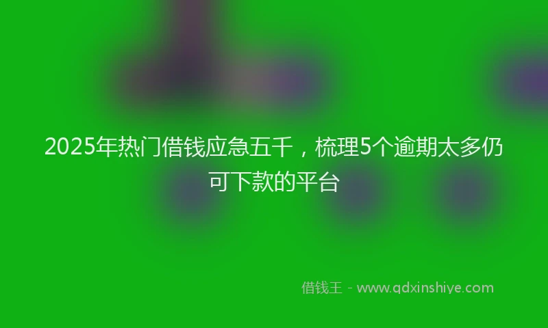 2025年热门借钱应急五千，梳理5个逾期太多仍可下款的平台