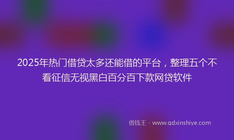 2025年热门借贷太多还能借的平台，整理五个不看征信无视黑白百分百下款网贷软件