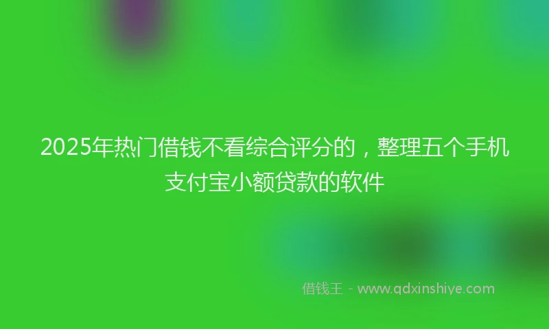2025年热门借钱不看综合评分的，整理五个手机支付宝小额贷款的软件