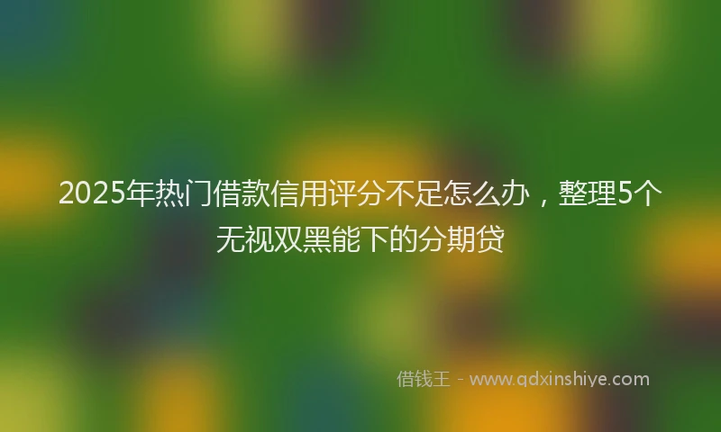 2025年热门借款信用评分不足怎么办，整理5个无视双黑能下的分期贷
