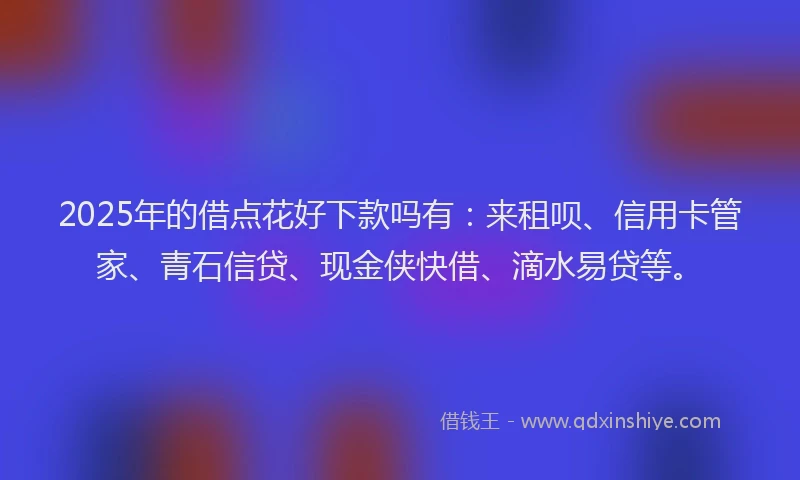 2025年的借点花好下款吗有：来租呗、信用卡管家、青石信贷、现金侠快借、滴水易贷等。